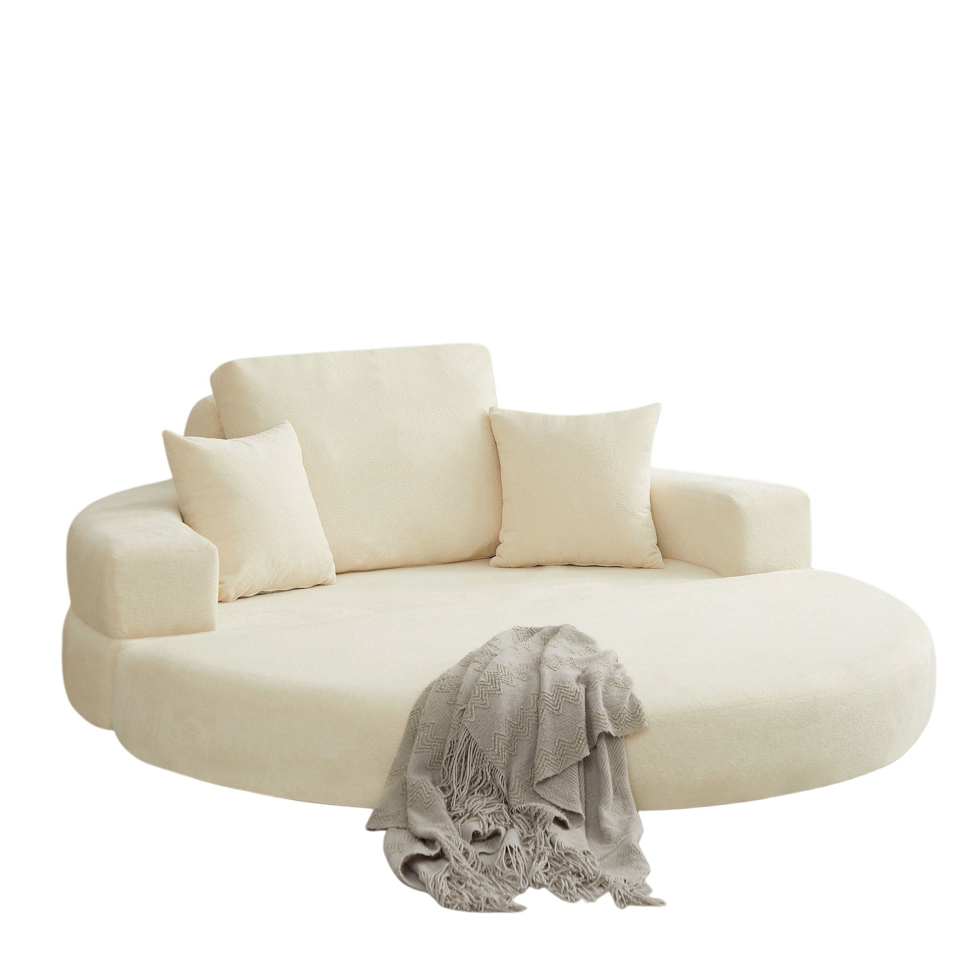 Multifunctional Round convertible Sofa Bed(Compressed Packaging) - Orange