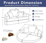 Multifunctional Round convertible Sofa Bed(Compressed Packaging) - Beige