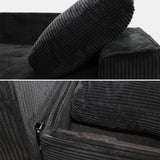 Multi-functional modular sofa, convertible into a sofa bed - BLACK