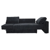 Multi-functional modular sofa, convertible into a sofa bed - BLACK