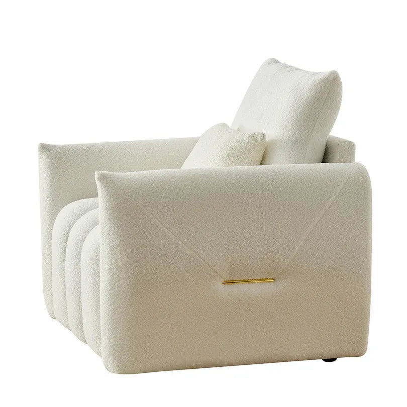 35 "Teddy fabric sofa, modern lounge chair, upholstered with a pillow