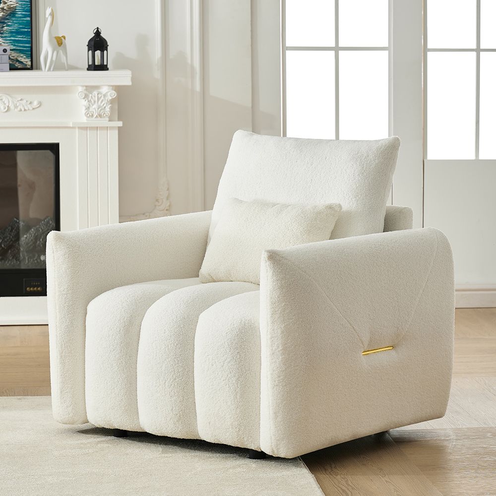 35 "Teddy fabric sofa, modern lounge chair, upholstered with a pillow - Black