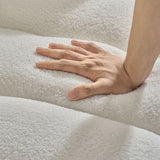 92-inch high-quality teddy fur fabric corner sofa - White