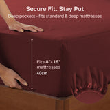 Hotel Quality Fitted sheets - 2 Piece Fitted sheets  -Breathable Bedding - Wrinkle, Fade, Stain Resistant- 26inch/40cm Deep Pocket Fitted Bed Sheet-Wrinkle and Fade Resistant,(Red,King)