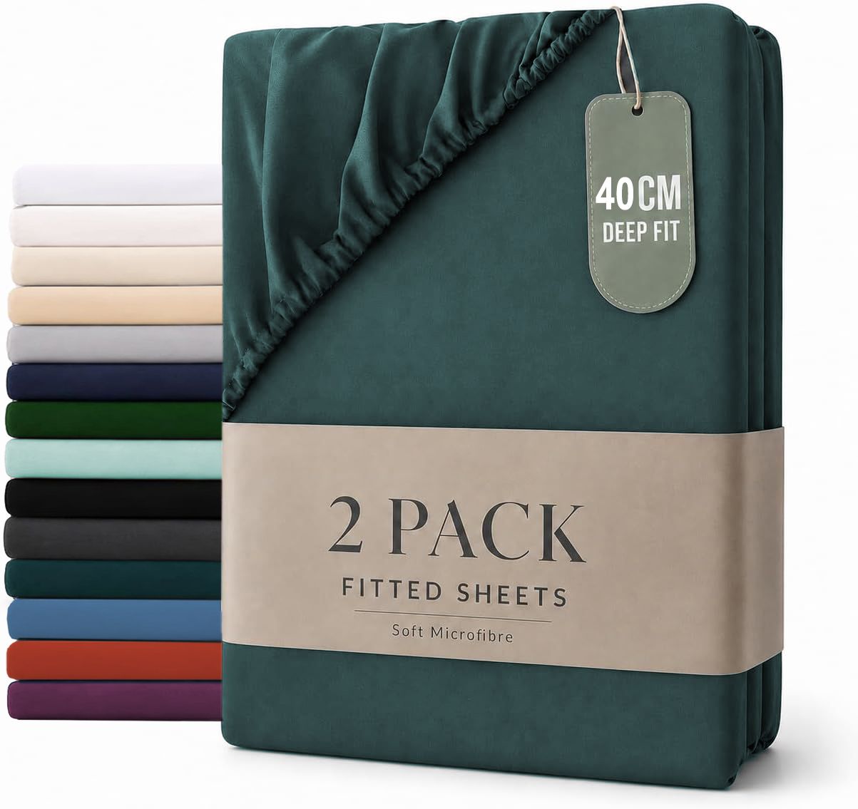 Hotel Quality Fitted sheets - 2 Piece Fitted sheets  -Breathable Bedding - Wrinkle, Fade, Stain Resistant- 26inch/40cm Deep Pocket Fitted Bed Sheet-Wrinkle and Fade Resistant,(Biscay blue,King)