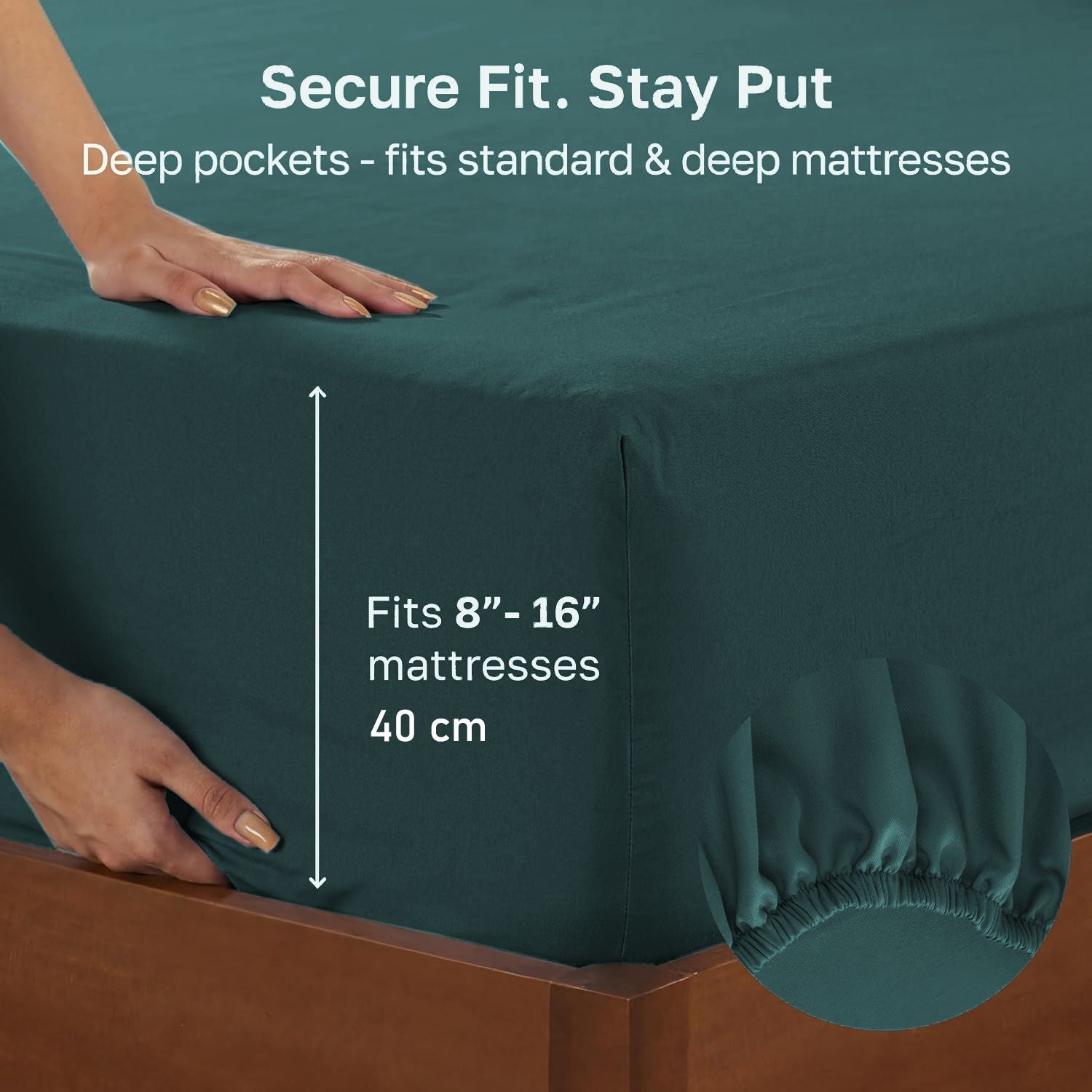 Hotel Quality Fitted sheets - 2 Piece Fitted sheets  -Breathable Bedding - Wrinkle, Fade, Stain Resistant- 26inch/40cm Deep Pocket Fitted Bed Sheet-Wrinkle and Fade Resistant,(Biscay blue,King)