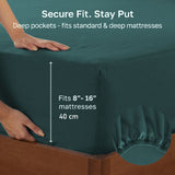 Hotel Quality Fitted sheets - 2 Piece Fitted sheets  -Breathable Bedding - Wrinkle, Fade, Stain Resistant- 26inch/40cm Deep Pocket Fitted Bed Sheet-Wrinkle and Fade Resistant,(Biscay blue,King Single)