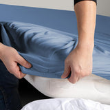 Hotel Quality Fitted sheets - 2 Piece Fitted sheets  -Breathable Bedding - Wrinkle, Fade, Stain Resistant- 26inch/40cm Deep Pocket Fitted Bed Sheet-Wrinkle and Fade Resistant,(Ocean,Queen)