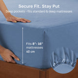 Hotel Quality Fitted sheets - 2 Piece Fitted sheets  -Breathable Bedding - Wrinkle, Fade, Stain Resistant- 26inch/40cm Deep Pocket Fitted Bed Sheet-Wrinkle and Fade Resistant,(Ocean,Queen)