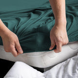 Hotel Quality Fitted sheets - 2 Piece Fitted sheets  -Breathable Bedding - Wrinkle, Fade, Stain Resistant- 26inch/40cm Deep Pocket Fitted Bed Sheet-Wrinkle and Fade Resistant,(Biscay blue,Queen)
