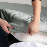 Hotel Quality Fitted sheets - 2 Piece Fitted sheets  -Breathable Bedding - Wrinkle, Fade, Stain Resistant- 26inch/40cm Deep Pocket Fitted Bed Sheet-Wrinkle and Fade Resistant,(Silver-gray,Single)