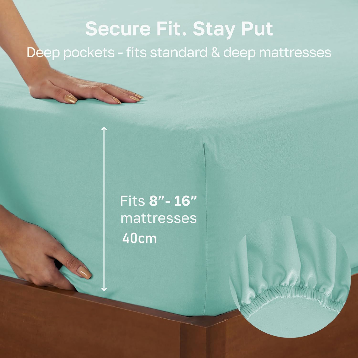 Hotel Quality Fitted sheets - 2 Piece Fitted sheets  -Breathable Bedding - Wrinkle, Fade, Stain Resistant- 26inch/40cm Deep Pocket Fitted Bed Sheet-Wrinkle and Fade Resistant,(Ice blue,Super King)