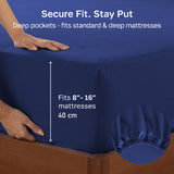 Hotel Quality Fitted sheets - 2 Piece Fitted sheets  -Breathable Bedding - Wrinkle, Fade, Stain Resistant- 26inch/40cm Deep Pocket Fitted Bed Sheet-Wrinkle and Fade Resistant,(Royal blue,Super King)
