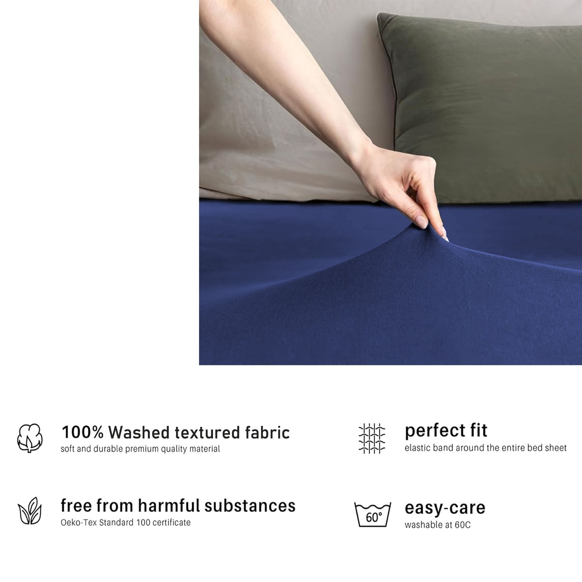Hotel Quality Fitted sheets - 2 Piece Fitted sheets  -Breathable Bedding - Wrinkle, Fade, Stain Resistant- 26inch/40cm Deep Pocket Fitted Bed Sheet-Wrinkle and Fade Resistant,(Royal blue,Super King)