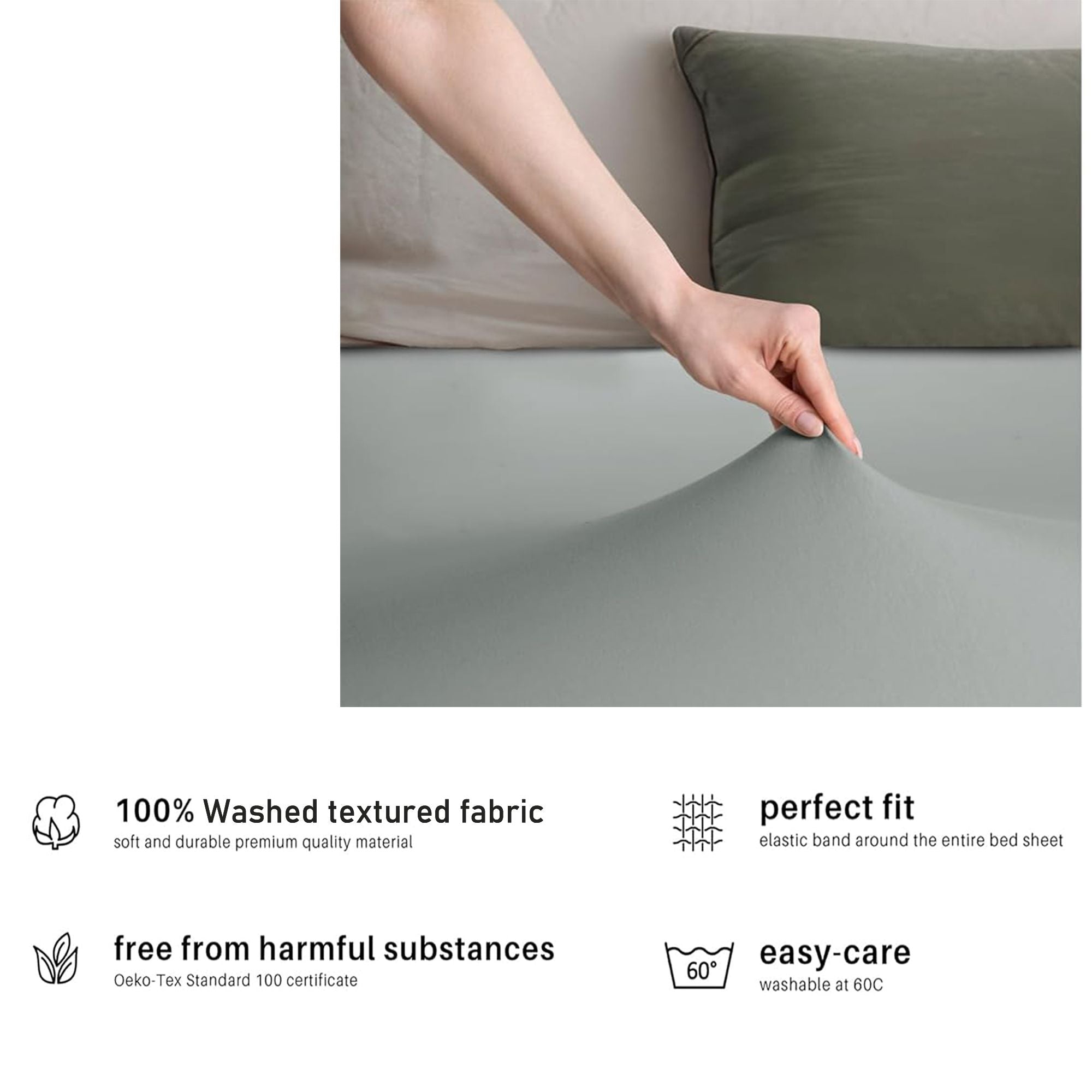 Hotel Quality Fitted sheets - 2 Piece Fitted sheets  -Breathable Bedding - Wrinkle, Fade, Stain Resistant- 26inch/40cm Deep Pocket Fitted Bed Sheet-Wrinkle and Fade Resistant,(Silver-gray,Super King)