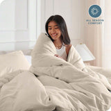 3 Piece Hotel Soft Microfiber Quilt Cover Set-2000TC Duvet/Donna Cover Set & Pillowcases -1 Quilt Cover Zipper Closure & 1 x Pillowcases-Breathable Bedding - Wrinkle, Fade, Stain Resistant(Camel Beige,King)