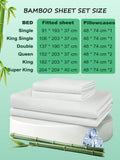 Hotel Breathable Bamboo Fitted Sheet & Pillowcase-3 Piece-Ultra Soft 2000TC Breathable Fitted Bed Sheets Set with 37 Centimetre Deep Pocket-Cooling Sheets for Hot Sleepers(Sky Blue,Double)