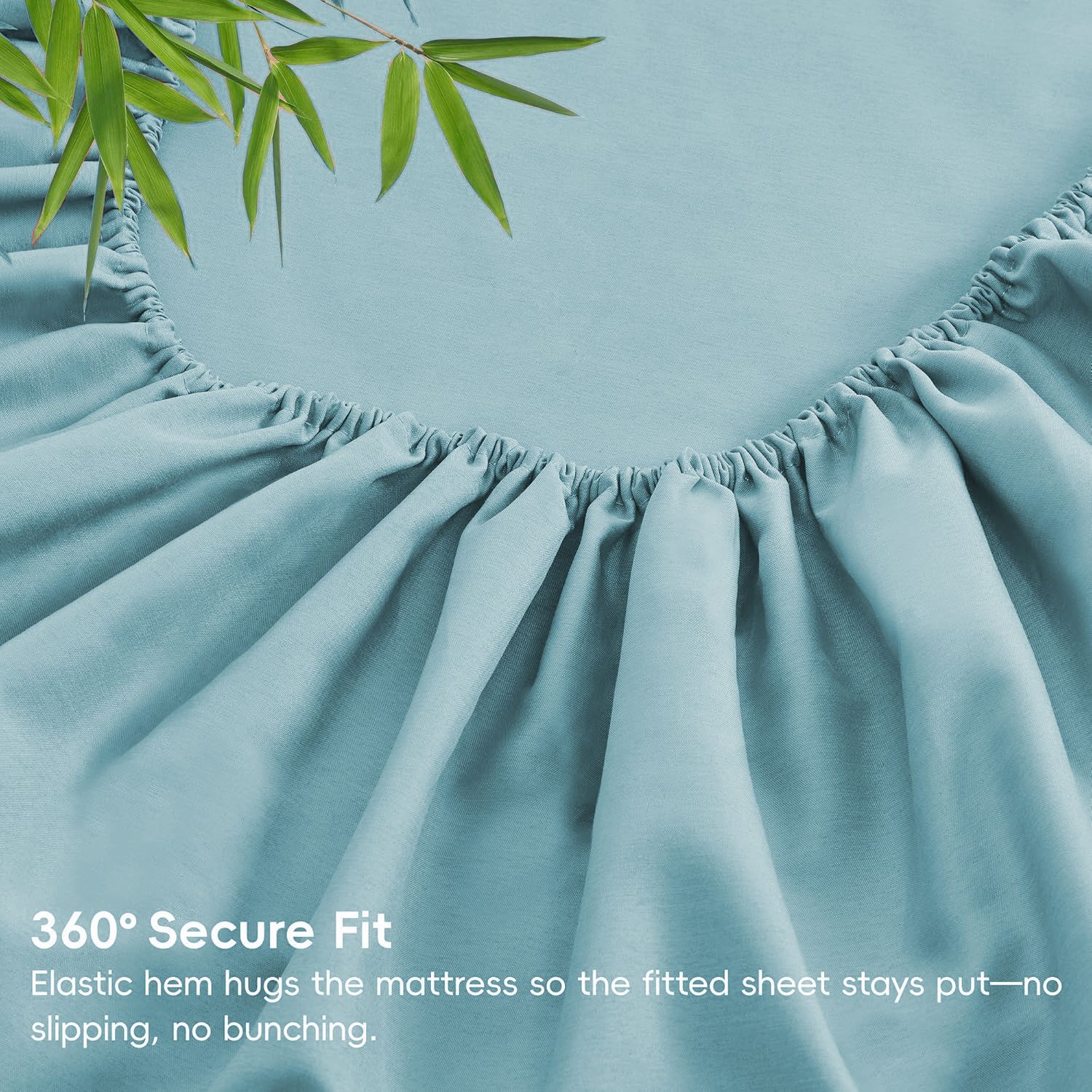 4 Piece Ultra Soft Bamboo Breathable Sheet Set -Hotel 2000TC Breathable Bed Sheets Set with 37 Centimetre Deep Pocket-Breathable Sheets for Hot Sleepers(Sky Blue,Double)