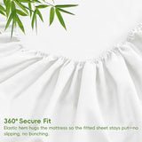 Hotel Breathable Bamboo Fitted Sheet & Pillowcase-3 Piece - Ultra Soft 2000TC Breathable Fitted Bed Sheets Set with 37 Centimetre Deep Pocket-Cooling Sheets for Hot Sleepers(White,King)
