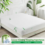 4 Piece Ultra Soft Bamboo Breathable Sheet Set -Hotel 2000TC Breathable Bed Sheets Set with 37 Centimetre Deep Pocket-Breathable Sheets for Hot Sleepers(White,King)