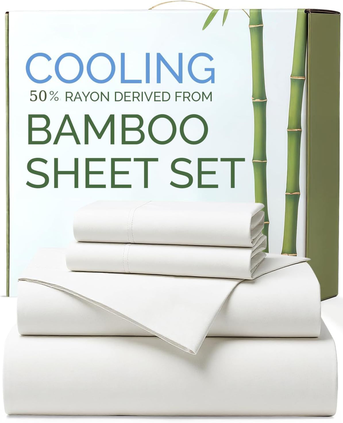 3 Piece Ultra Soft Bamboo Breathable Sheet Set -Hotel 2000TC Breathable Bed Sheets Set with 37 Centimetre Deep Pocket-Breathable Sheets for Hot Sleepers(White,King Single)