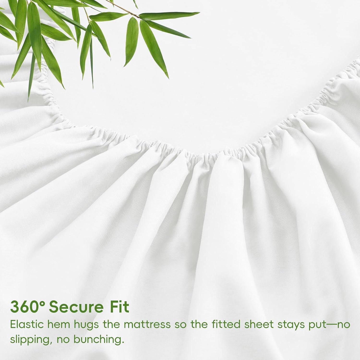 3 Piece Ultra Soft Bamboo Breathable Sheet Set -Hotel 2000TC Breathable Bed Sheets Set with 37 Centimetre Deep Pocket-Breathable Sheets for Hot Sleepers(White,Single)