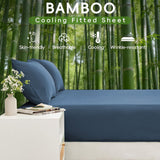 4 Piece Ultra Soft Bamboo Breathable Sheet Set -Hotel 2000TC Breathable Bed Sheets Set with 40 Centimetre Deep Pocket-Breathable Sheets for Hot Sleepers(Navy,Super King)