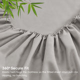 4 Piece Ultra Soft Bamboo Breathable Sheet Set -Hotel 2000TC Breathable Bed Sheets Set with 40 Centimetre Deep Pocket-Breathable Sheets for Hot Sleepers(Silver-gray,Super King)