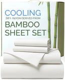 4 Piece Ultra Soft Bamboo Breathable Sheet Set -Hotel 2000TC Breathable Bed Sheets Set with 40 Centimetre Deep Pocket-Breathable Sheets for Hot Sleepers(White,Super King)