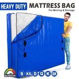 Mattress Bag Mattresses Protector Plastic Moving Storage Dust Cover Carry Bed Waterproof Zipper Packing Reusable Disposal, Extra Thick Heavy Duty, with Handles(Double)