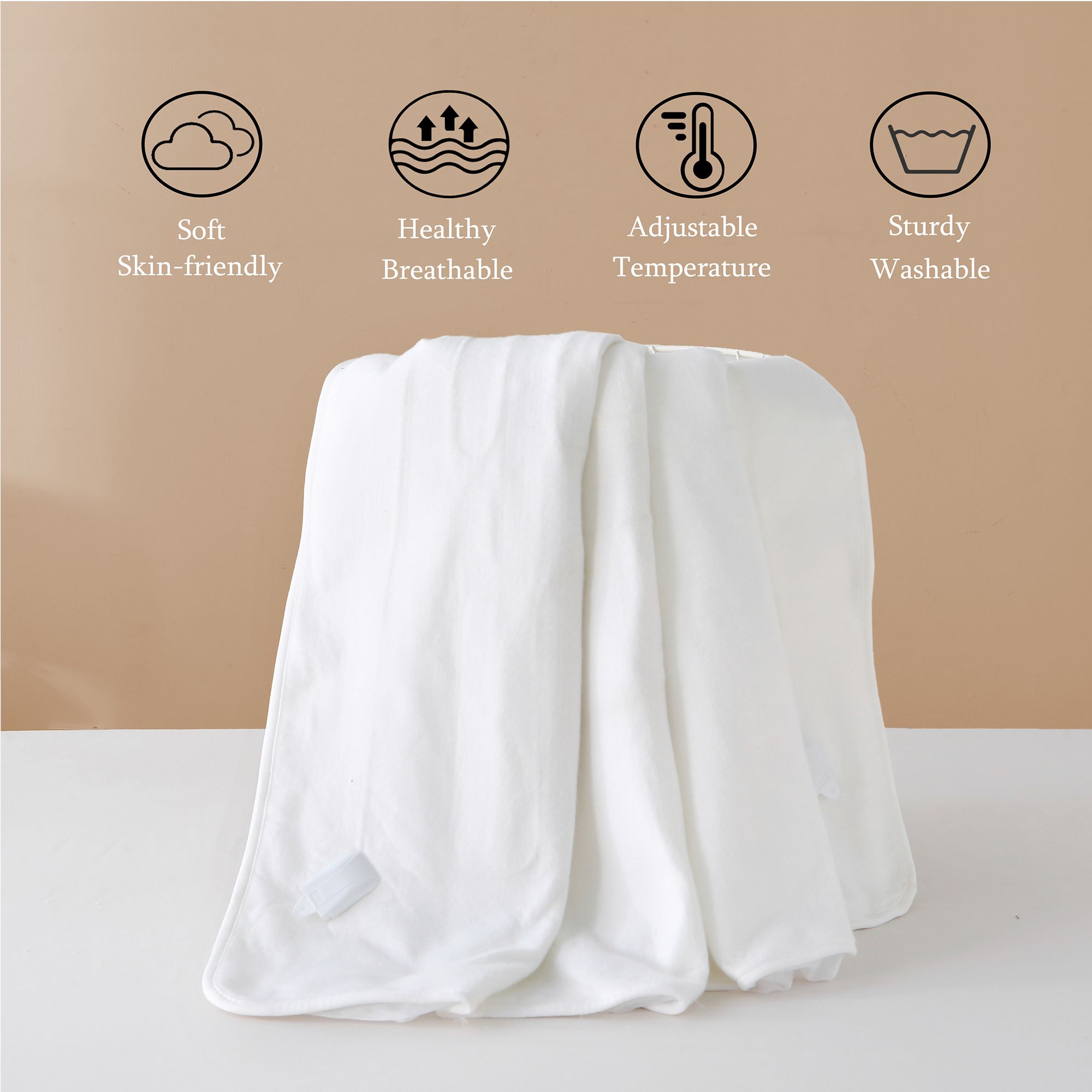 Heated Mattress Pad - Bedding Electric Blanket with 9 Heat Setting & 9-Hour Auto Off, Heated Mattress Pad-Machine Washable Fully Fitted Heating Pad with Overheat Protection , 800GSM Non Woven Fabric-fitted sheet cover((Double)