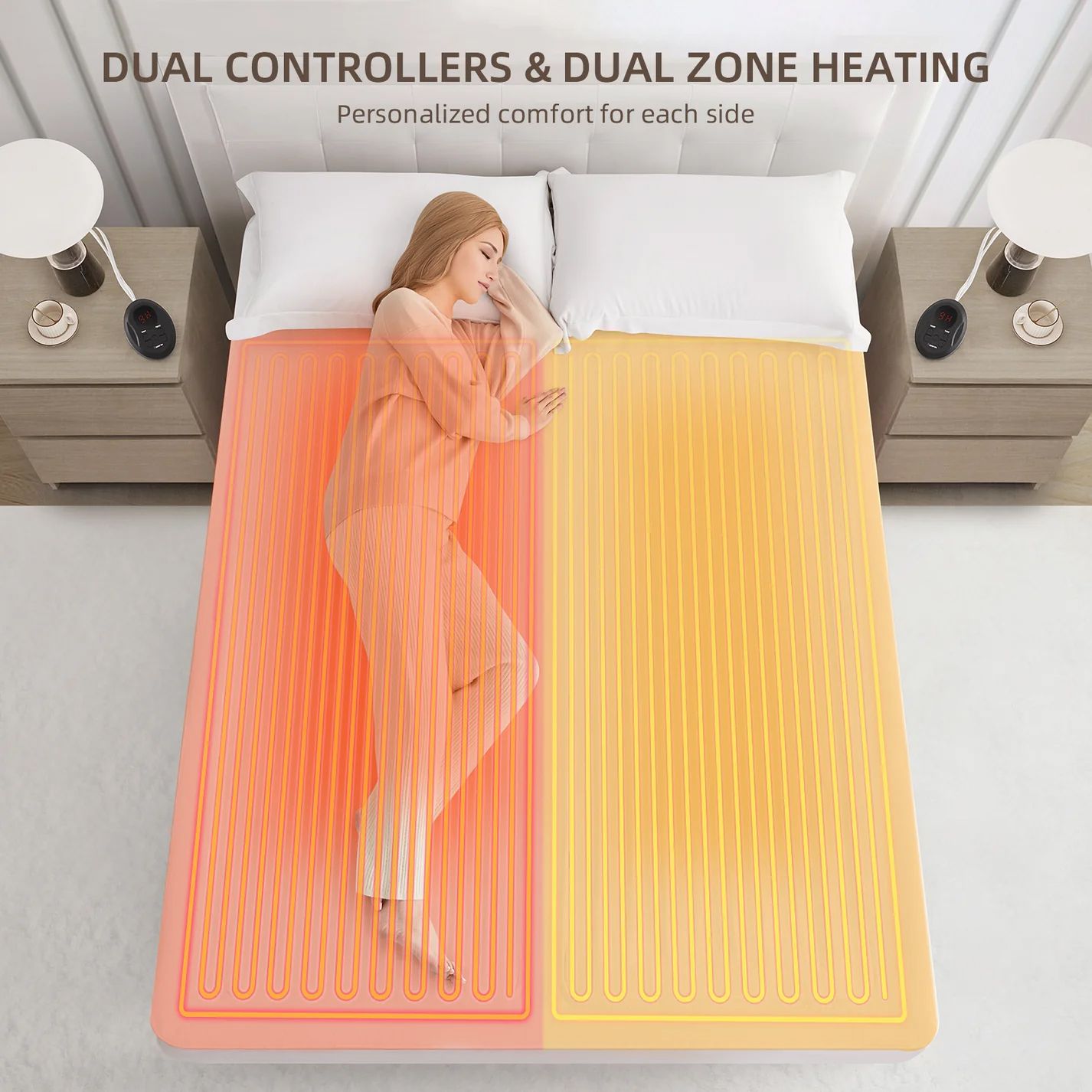 Heated Mattress Pad - Bedding Electric Blanket with 9 Heat Setting & 9-Hour Auto Off, Heated Mattress Pad-Machine Washable Fully Fitted Heating Pad with Overheat Protection , 800GSM Non Woven Fabric-fitted sheet cover(Queen)