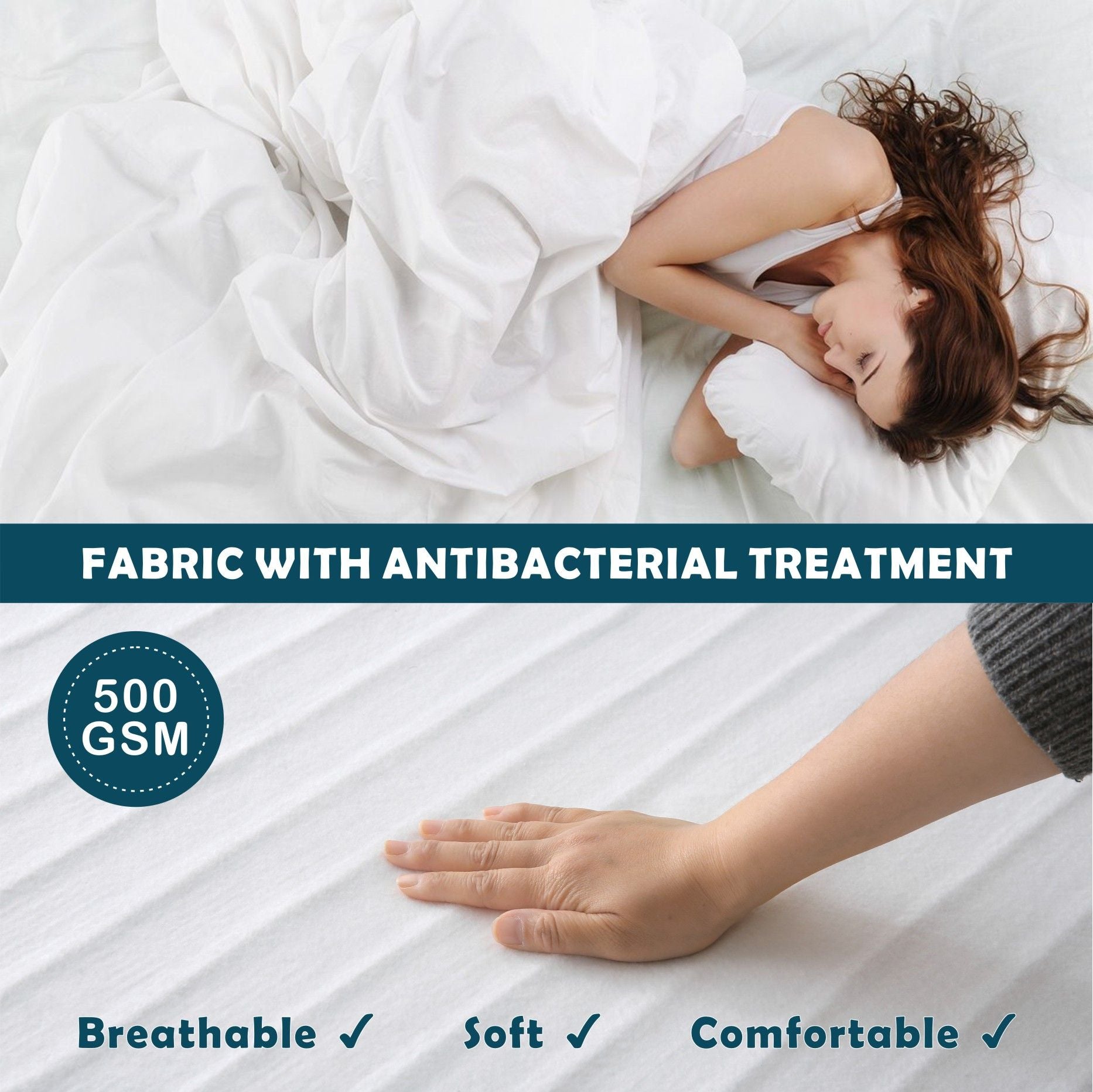 Electric Heated Mattress Pad Blanket with Dual Control & 9-Hour Auto Off & 9 Heat Settings, Preheat Functions, Overheat Protection, Machine Washable Fully Fitted Electric Sheet((Double)