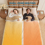 Electric Heated Mattress Pad Blanket with Dual Control & 9-Hour Auto Off & 9 Heat Settings, Preheat Functions, Overheat Protection, Machine Washable Fully Fitted Electric Sheet(King)