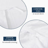 Hotel Soft Microfiber Duvet Cover Set-2000TC Quilt Cover Set & Pillowcases -1 Donna Cover Zipper Closure & 1 x Pillowcases-Breathable Bedding - Wrinkle, Fade, Stain Resistant(White,Double)
