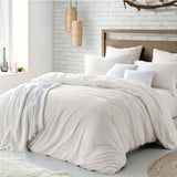 Hotel Soft Microfiber Duvet Cover Set-2000TC Quilt Cover Set & Pillowcases -1 Donna Cover Zipper Closure & 1 x Pillowcases-Breathable Bedding - Wrinkle, Fade, Stain Resistant(Raw white,Double)