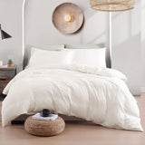 Hotel Soft Microfiber Duvet Cover Set-2000TC Quilt Cover Set & Pillowcases -1 Donna Cover Zipper Closure & 1 x Pillowcases-Breathable Bedding - Wrinkle, Fade, Stain Resistant(Raw white,Double)