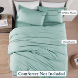 Hotel Soft Microfiber Duvet Cover Set-2000TC Quilt Cover Set & Pillowcases -1 Donna Cover Zipper Closure & 1 x Pillowcases-Breathable Bedding - Wrinkle, Fade, Stain Resistant(Ice Blue,King)