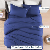 Hotel Soft Microfiber Duvet Cover Set-2000TC Quilt Cover Set & Pillowcases -1 Donna Cover Zipper Closure & 1 x Pillowcases-Breathable Bedding - Wrinkle, Fade, Stain Resistant(Royal blue,King)