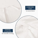 Hotel Soft Microfiber Duvet Cover Set-2000TC Quilt Cover Set & Pillowcases -1 Donna Cover Zipper Closure & 1 x Pillowcases-Breathable Bedding - Wrinkle, Fade, Stain Resistant(Raw white,King Single)