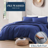 Hotel Soft Microfiber Duvet Cover Set-2000TC Quilt Cover Set & Pillowcases -1 Donna Cover Zipper Closure & 1 x Pillowcases-Breathable Bedding - Wrinkle, Fade, Stain Resistant(Royal blue,King Single)