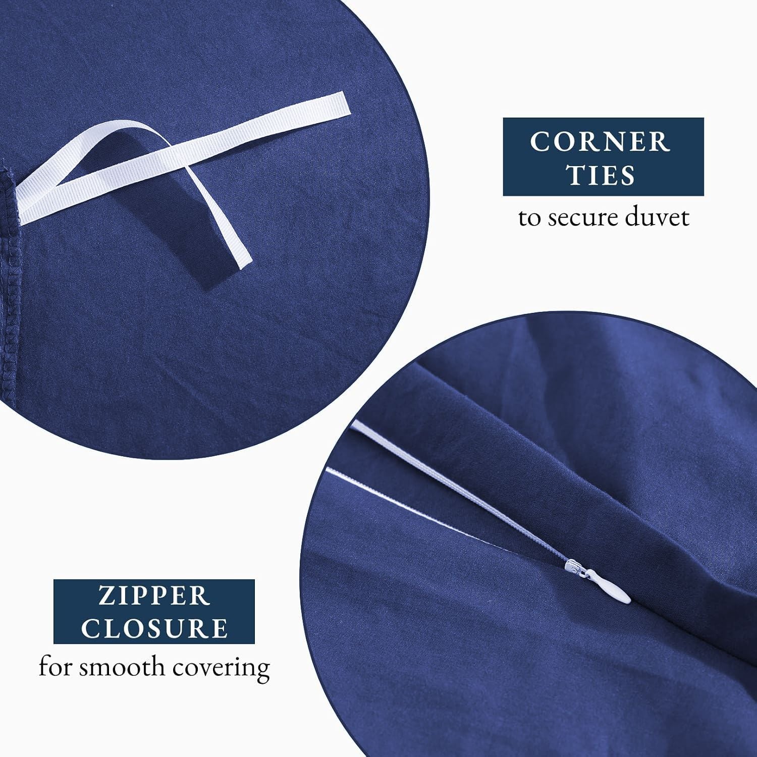 Hotel Soft Microfiber Duvet Cover Set-2000TC Quilt Cover Set & Pillowcases -1 Donna Cover Zipper Closure & 1 x Pillowcases-Breathable Bedding - Wrinkle, Fade, Stain Resistant(Royal blue,King Single)