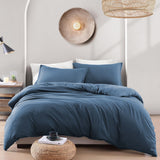 Hotel Soft Microfiber Duvet Cover Set-2000TC Quilt Cover Set & Pillowcases -1 Donna Cover Zipper Closure & 1 x Pillowcases-Breathable Bedding - Wrinkle, Fade, Stain Resistant(Ocean,King Single)