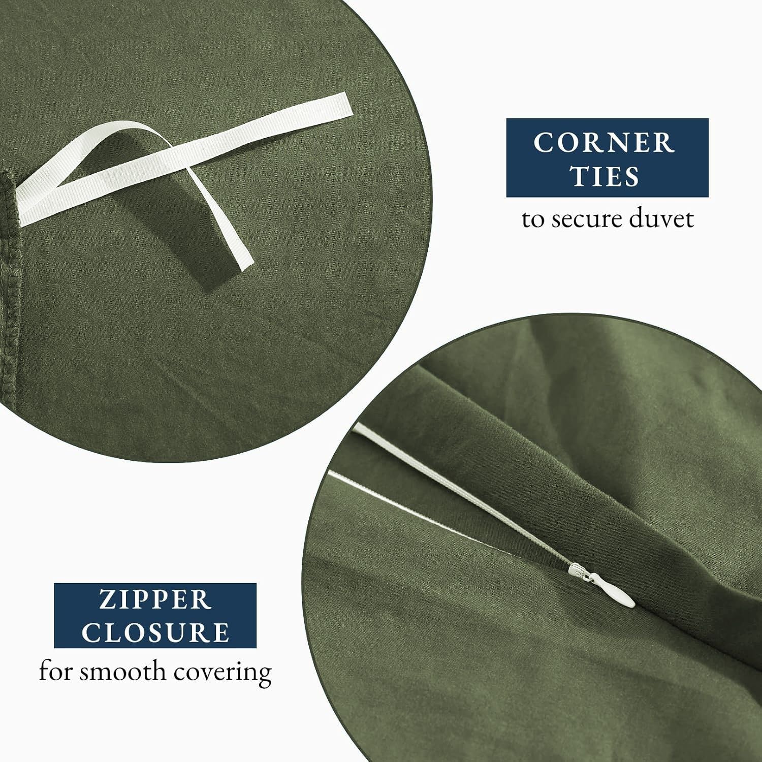 Hotel Soft Microfiber Duvet Cover Set-2000TC Quilt Cover Set & Pillowcases -1 Donna Cover Zipper Closure & 1 x Pillowcases-Breathable Bedding - Wrinkle, Fade, Stain Resistant(Olive green,King Single)
