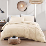 Hotel Soft Microfiber Duvet Cover Set-2000TC Quilt Cover Set & Pillowcases -1 Donna Cover Zipper Closure & 1 x Pillowcases-Breathable Bedding - Wrinkle, Fade, Stain Resistant(Cream White,King Single)