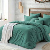 Hotel Soft Microfiber Duvet Cover Set-2000TC Quilt Cover Set & Pillowcases -1 Donna Cover Zipper Closure & 1 x Pillowcases-Breathable Bedding - Wrinkle, Fade, Stain Resistant(Biscay blue,King Single)