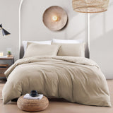 Hotel Soft Microfiber Duvet Cover Set-2000TC Quilt Cover Set & Pillowcases -1 Donna Cover Zipper Closure & 1 x Pillowcases-Breathable Bedding - Wrinkle, Fade, Stain Resistant(Camel Beige,King Single)