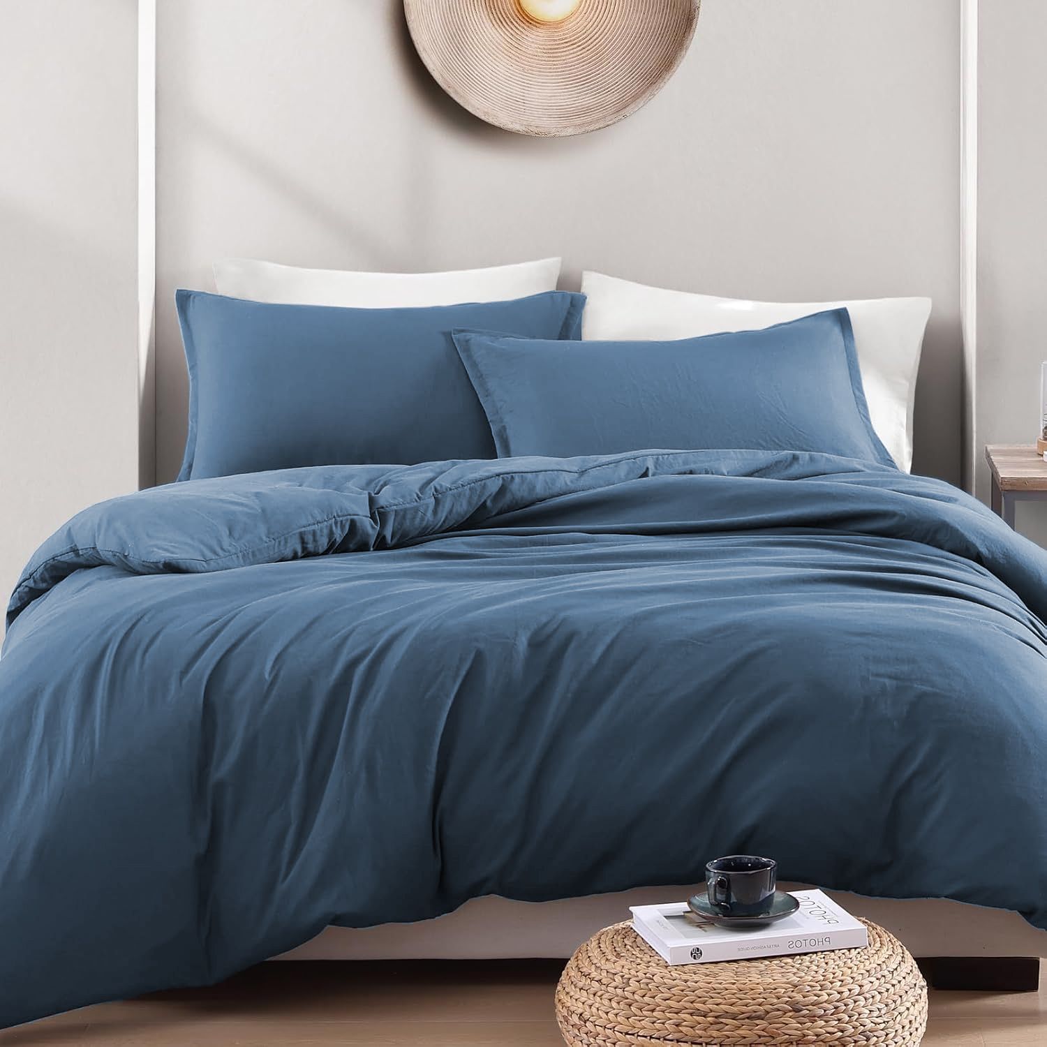 Hotel Soft Microfiber Duvet Cover Set-2000TC Quilt Cover Set & Pillowcases -1 Donna Cover Zipper Closure & 1 x Pillowcases-Breathable Bedding - Wrinkle, Fade, Stain Resistant(Ocean,Queen)