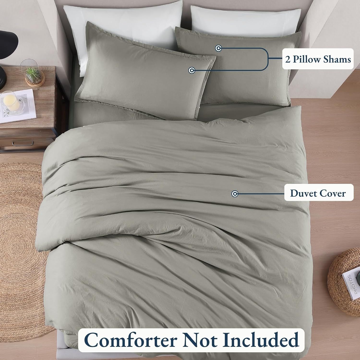 Hotel Soft Microfiber Duvet Cover Set-2000TC Quilt Cover Set & Pillowcases -1 Donna Cover Zipper Closure & 1 x Pillowcases-Breathable Bedding - Wrinkle, Fade, Stain Resistant(Grey,Queen)