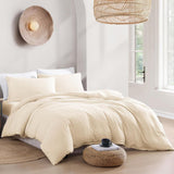 Hotel Soft Microfiber Duvet Cover Set-2000TC Quilt Cover Set & Pillowcases -1 Donna Cover Zipper Closure & 1 x Pillowcases-Breathable Bedding - Wrinkle, Fade, Stain Resistant(Cream White,Queen)